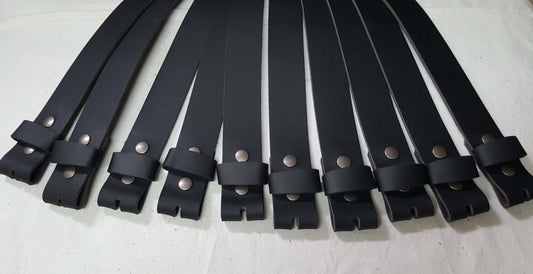 BLACK Leather Belts for Suits or Jeans Variety of Colours Made to Measure Custom Cut Leather Snap Belts 1.5" or 1.25" Unisex Snap Belts