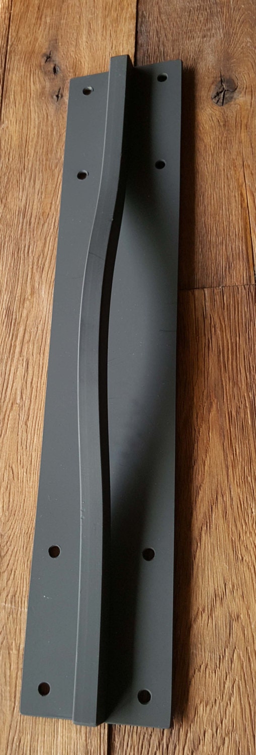 Barn Door Pull Black Hand Forged Metal Hardware Custom Steel Door Handle 15" X 3" Pre Drilled for Mounting Canadian Made Hardware Pulls