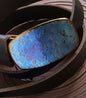 Belt & Buckle Blue Jean Buckle and Belt Hand Forged Anvil Textured Hypoallergenic Accessories Stainless Steel Buckle and Leather Belt