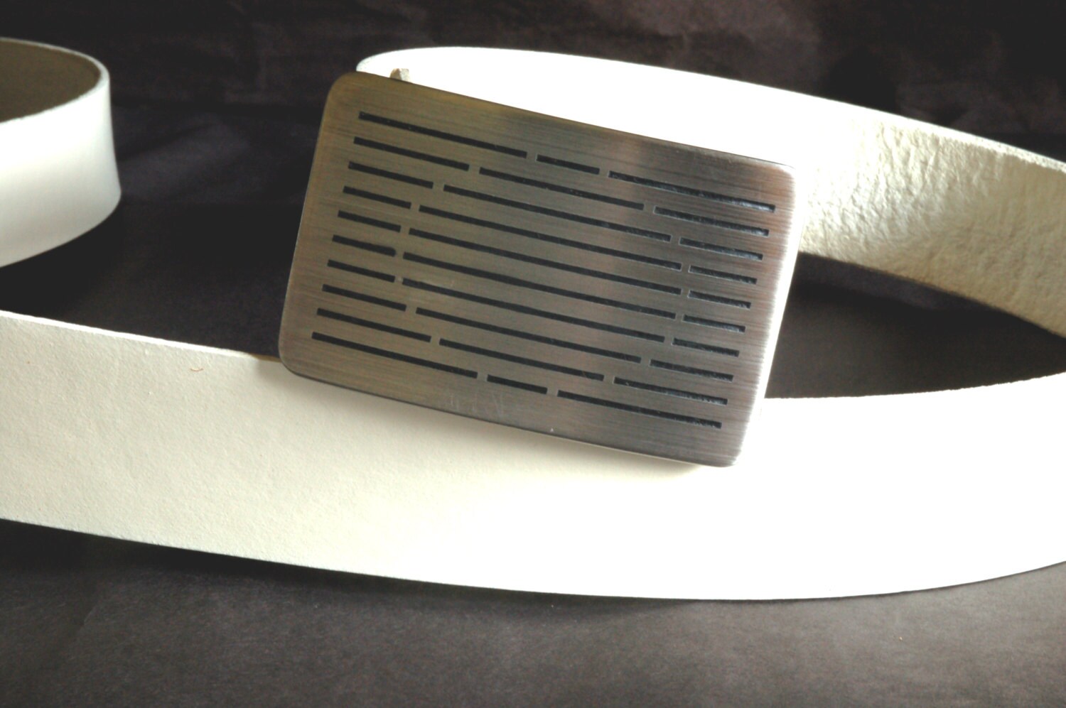 1-1/2" Hand Dyed White Leather Belt INTERCHANGEABLE with Snaps, 1-1/2" Wide, Chartreuse, Red & Blue,