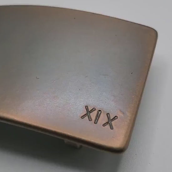 Bronze Anniversary Buckle For Jeans Customized Buckle Personalized Gift Anniversary or Special Occasion Gift Tally or Roman Numeral Buckle