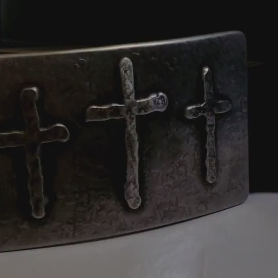 Cross Belt Buckle Fits 2" Belt Christian Gift Buckle Old Rugged Cross Hand Forged Rustic Bronze or Silver Stainless Steel Buckle For 2" Belt