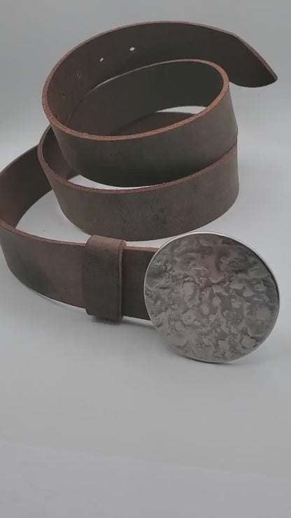 Solar Eclipse Hand Forged Buckle Round Belt Buckle Hypoallergenic Buckle Gift for Her Stainless Steel Buckle Dress Buckle Blue Jean Buckle