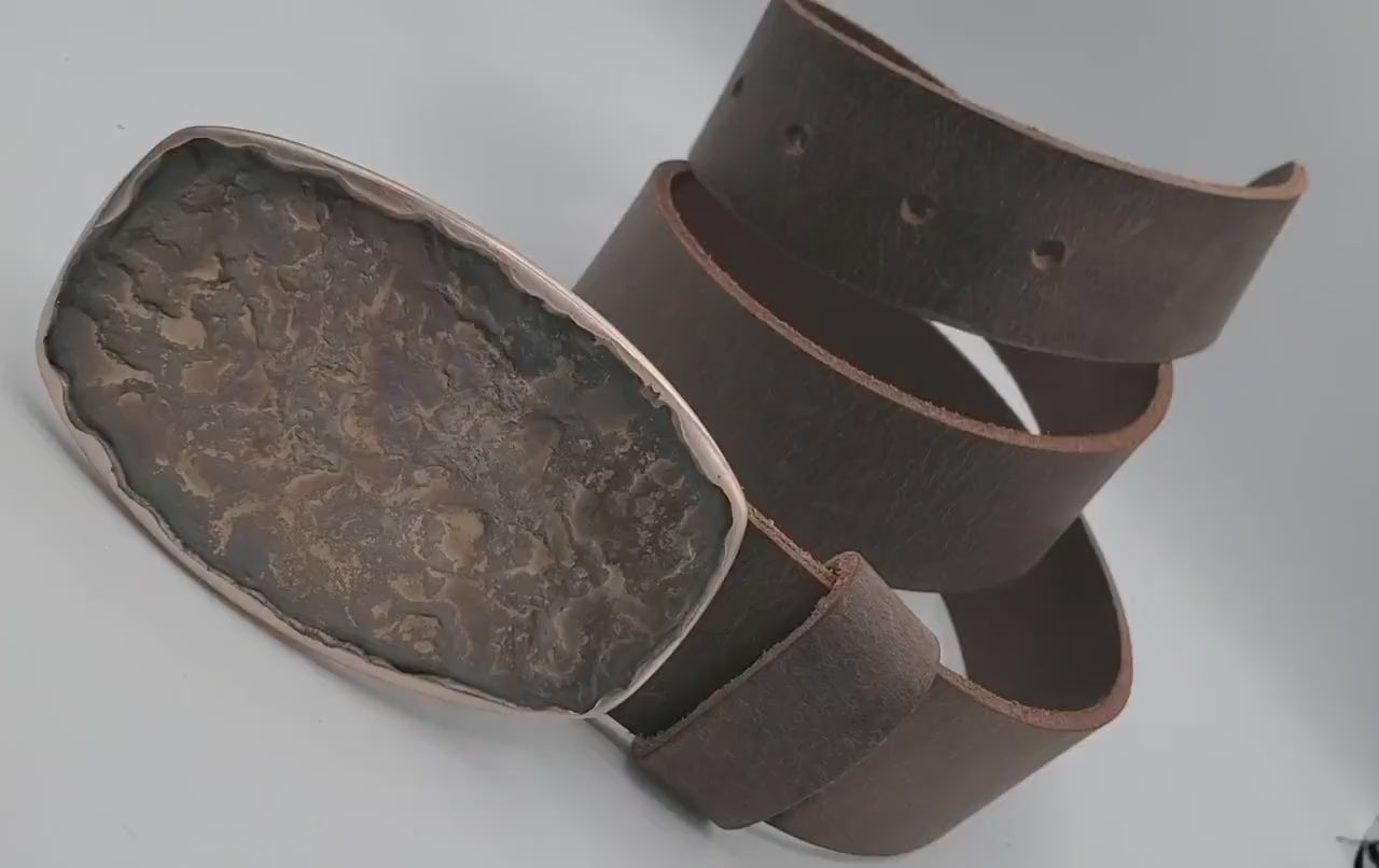 Belt Buckle Canadian Blacksmith Hand Forged Hypoallergenic Buckle Stainless Steel Bronze UNIsex Jean Buckle for 1.5" Belt and Gift Bag