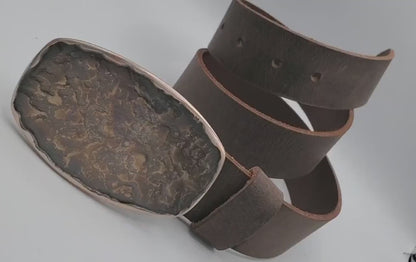 Belt Buckle Canadian Blacksmith Hand Forged Hypoallergenic Buckle Stainless Steel Bronze UNIsex Jean Buckle for 1.5" Belt and Gift Bag